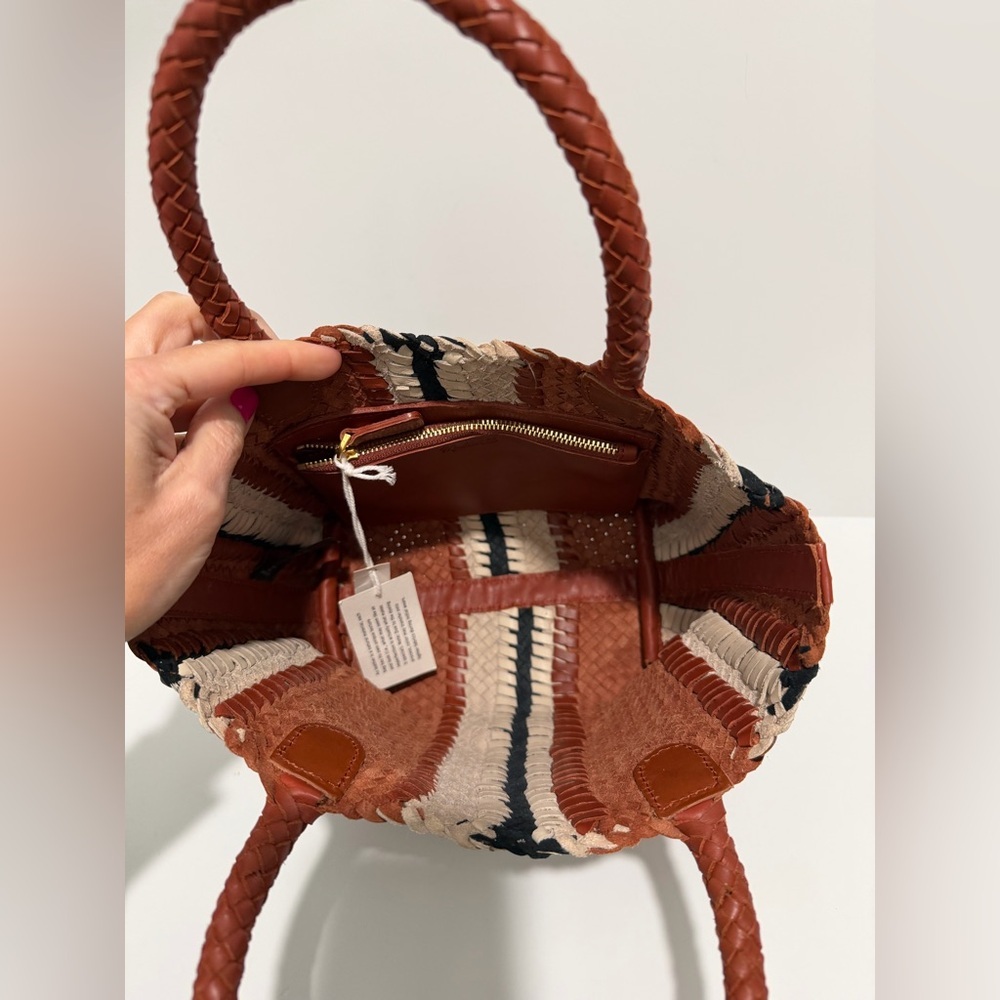 NEW Madewell The Handwoven Mini Tote leather in Dusty Redwood Multi NV808 $158 - Picture 11 of 11